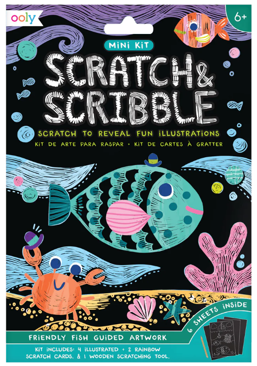 Friendly Fish Scratch and Scribble Mini Scratch Art Kit – The Nines