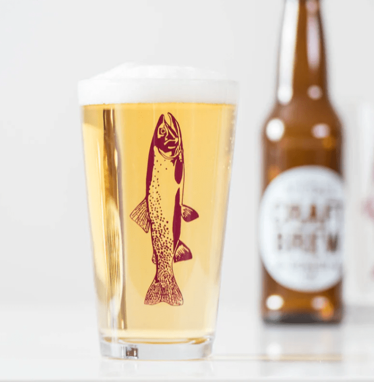 Gone Fishin' Pint Glass - Trout - The Nines