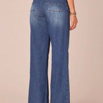 Democracy Ab Solution Skyrise Wide Leg Medium Wash Tulip Hem Jeans - FINAL SALE! - The Nines