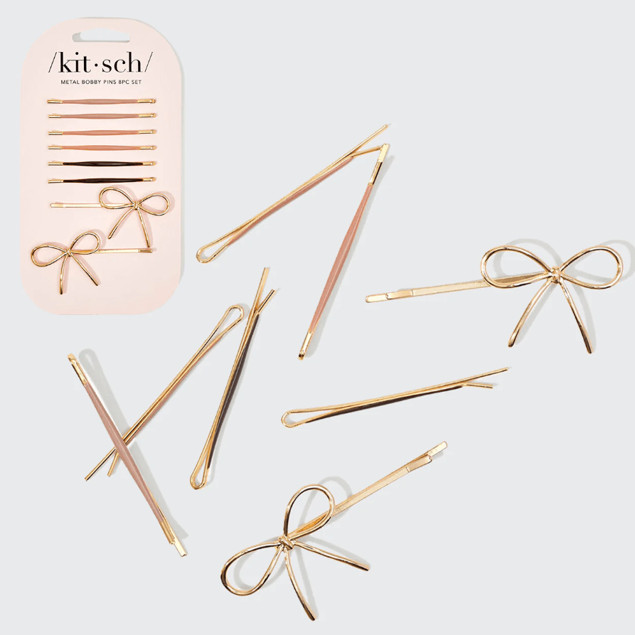 Kitsch Bow Metal Bobby Pin Set - The Nines