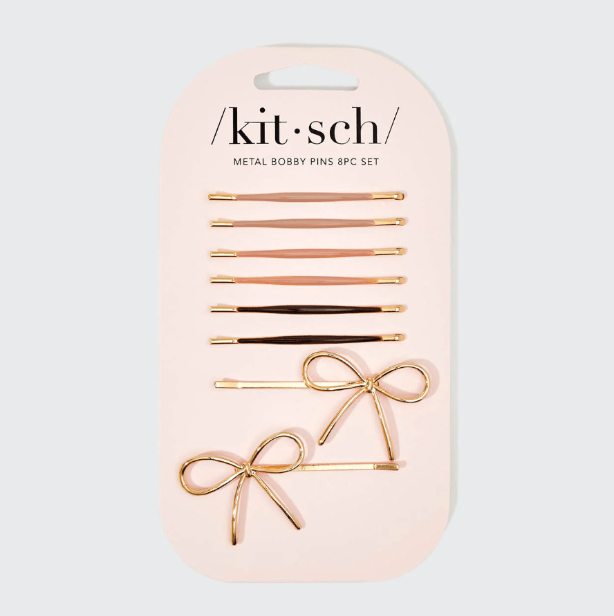 Kitsch Bow Metal Bobby Pin Set - The Nines