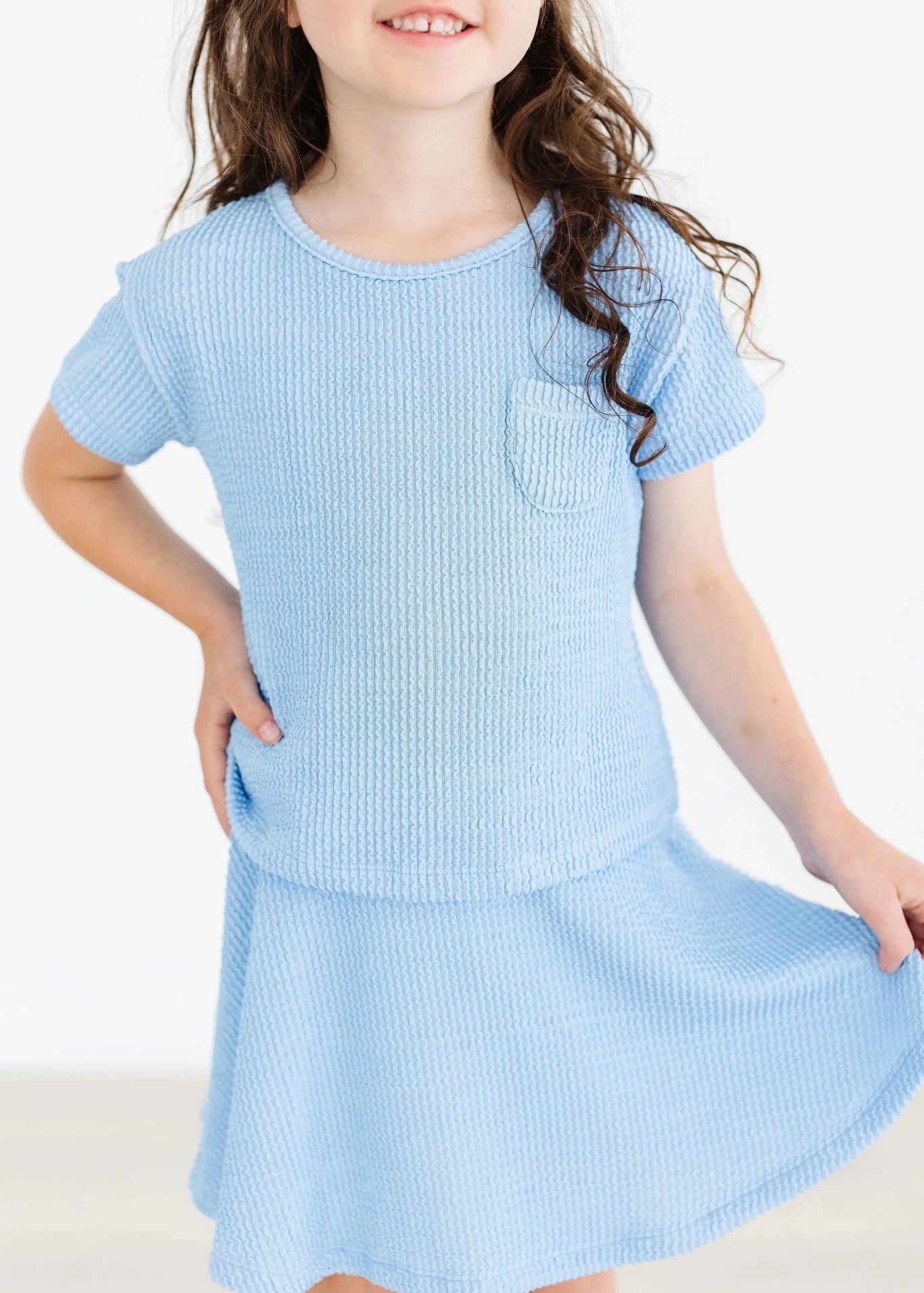 Sky Blue Scrunchy Pocket Tee - The Nines