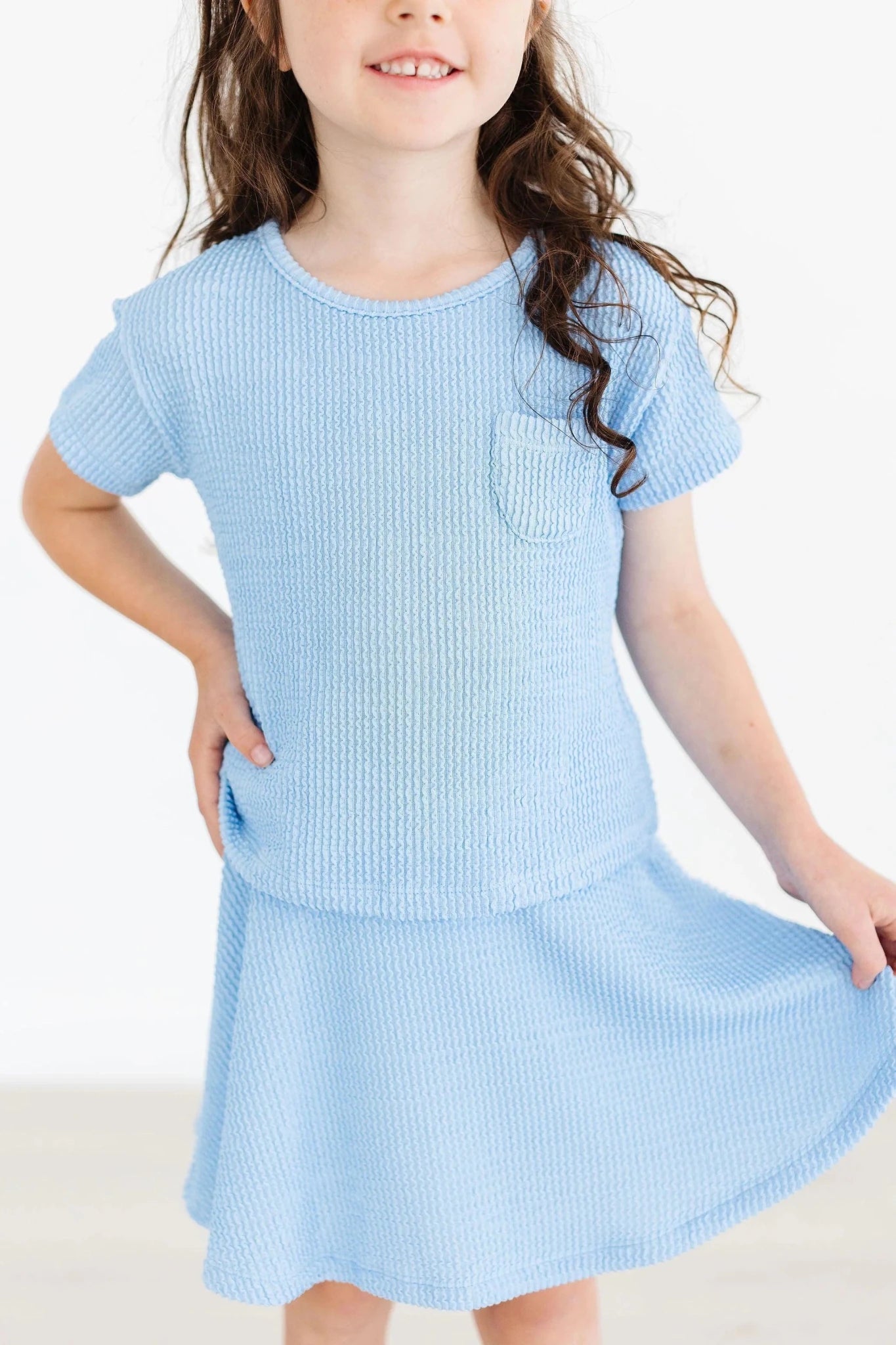 Sky Blue Scrunchy Pocket Tee - The Nines