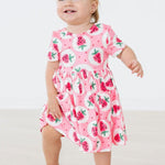 Strawberry Fields Short Sleeve Pocket Twirl Buttery Soft Dress - The Nines