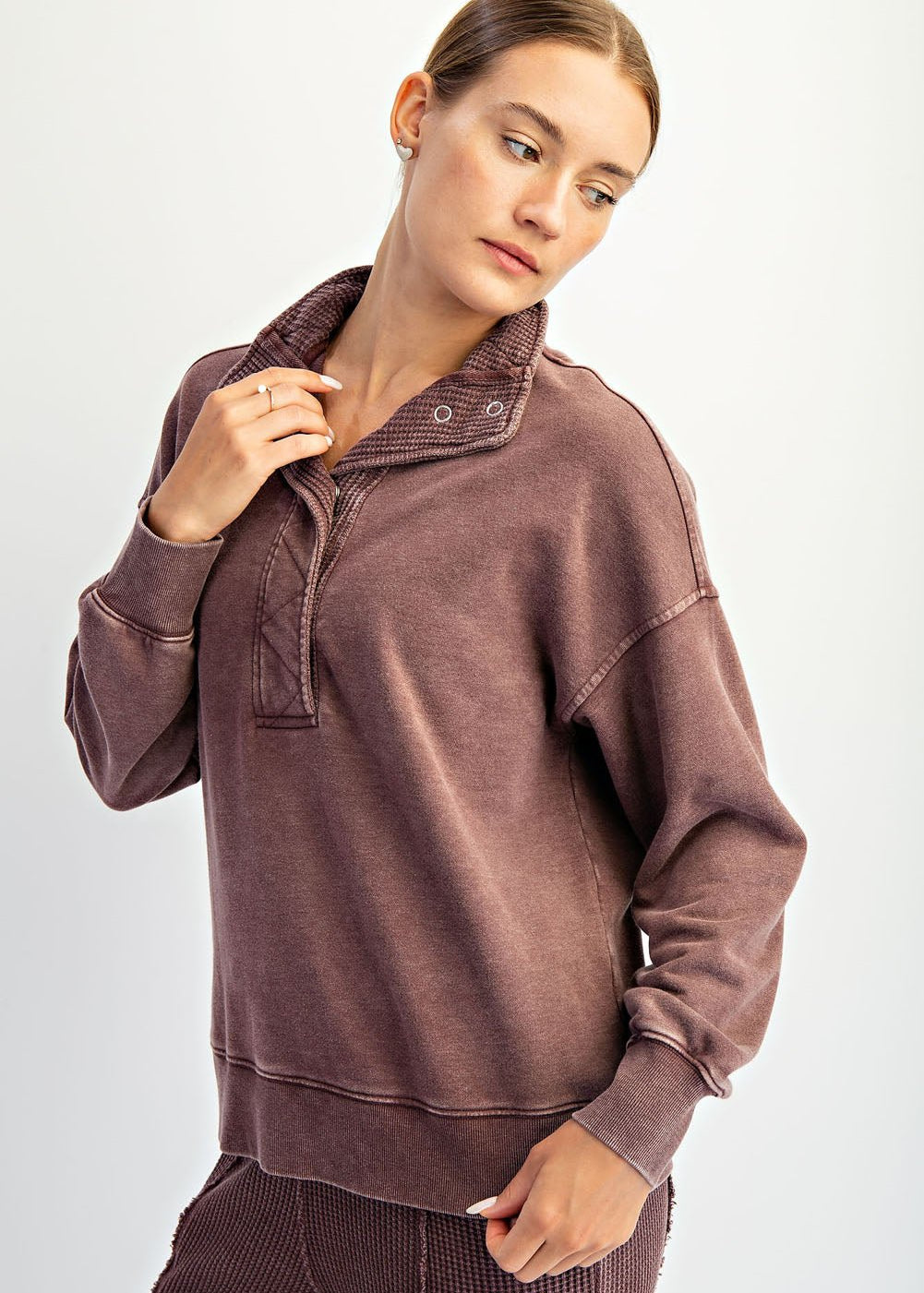 Rae Mode French Terry Snap Sweatshirt - 2 colors! - The Nines