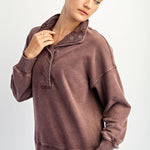 Rae Mode French Terry Snap Sweatshirt - 2 colors! - The Nines