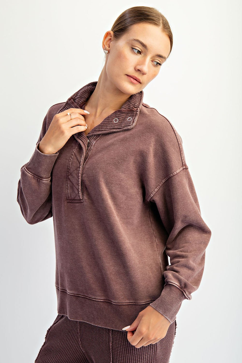 Rae Mode French Terry Snap Sweatshirt - 2 colors! - The Nines