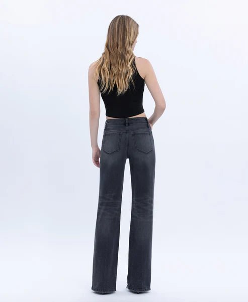 Black Angelic Wash High Rise Vintage Flare - The Nines