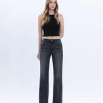 Black Angelic Wash High Rise Vintage Flare - The Nines