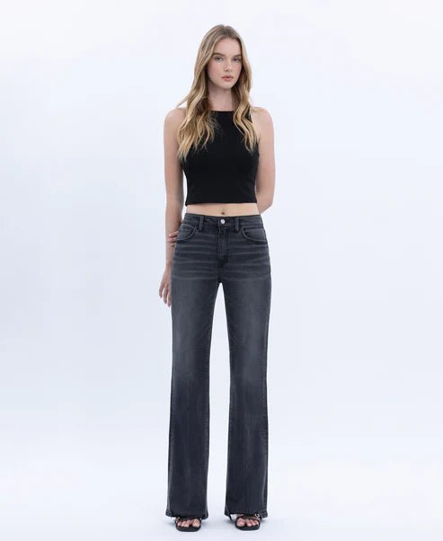 Black Angelic Wash High Rise Vintage Flare - The Nines