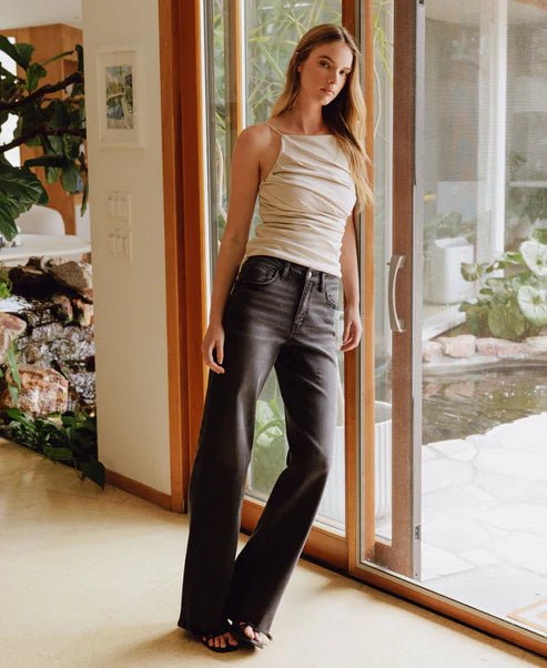 Black Angelic Wash High Rise Vintage Flare - The Nines