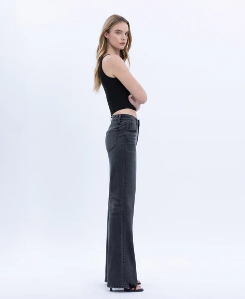 Black Angelic Wash High Rise Vintage Flare - The Nines