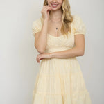 Eyelet Puff Sleeve Dress - 2 Colors! - The Nines