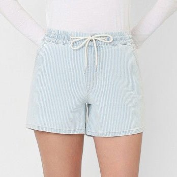 Vervet Pinstriped Drawstring Shorts - The Nines