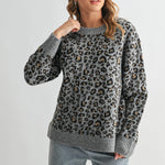 Gray Leopard Sweater - The Nines