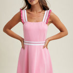 Punch Ruffle Stripe Open Back Tennis Dress - The Nines