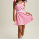 Punch Ruffle Stripe Open Back Tennis Dress - The Nines