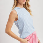 Striped Raw Edge Knit Tank - 4 Colors! - The Nines