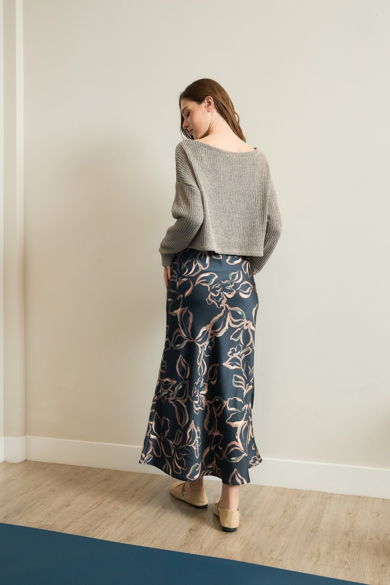Layered Sweater Top Satin Dress - The Nines
