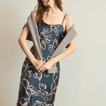 Layered Sweater Top Satin Dress - The Nines