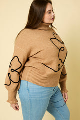 Camel Stitched Detail Sweater