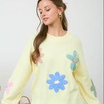 Yellow Crochet Floral Sweater - The Nines