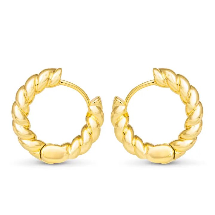 Clara Mini - Rope Hoop Earring - Gold - The Nines