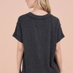 Ribbed V - neck Top - 3 Colors! - The Nines
