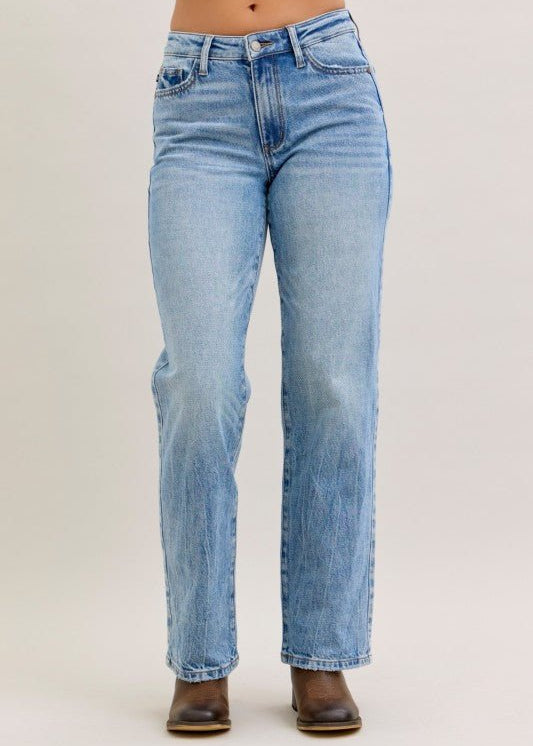 Judy Blue Mr Rigid Straight Medium Blue - 2 Lengths - The Nines