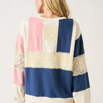 Navy & Pink Lace Detail Pullover - The Nines