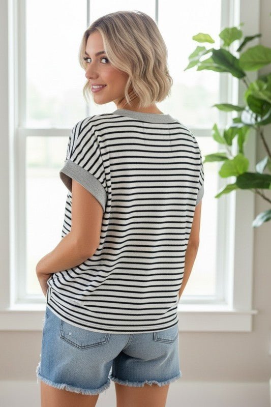 Terry Striped Top - 2 Colors! - The Nines