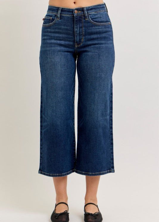 Judy Blue High Waist Cropped Ankle Wide - The Nines