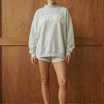 "Mother" Embroidered Mock Neck Sweatshirt - The Nines