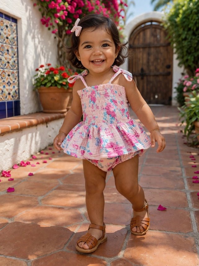 Muslin Smocked Bubble w/ Skirt - Garden Secrets - The Nines