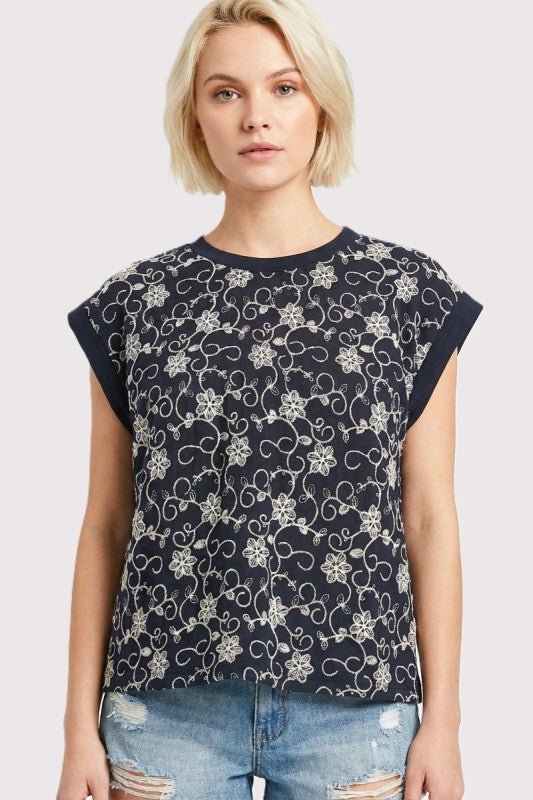 Floral Embroidered Top - 2 Colors! - The Nines