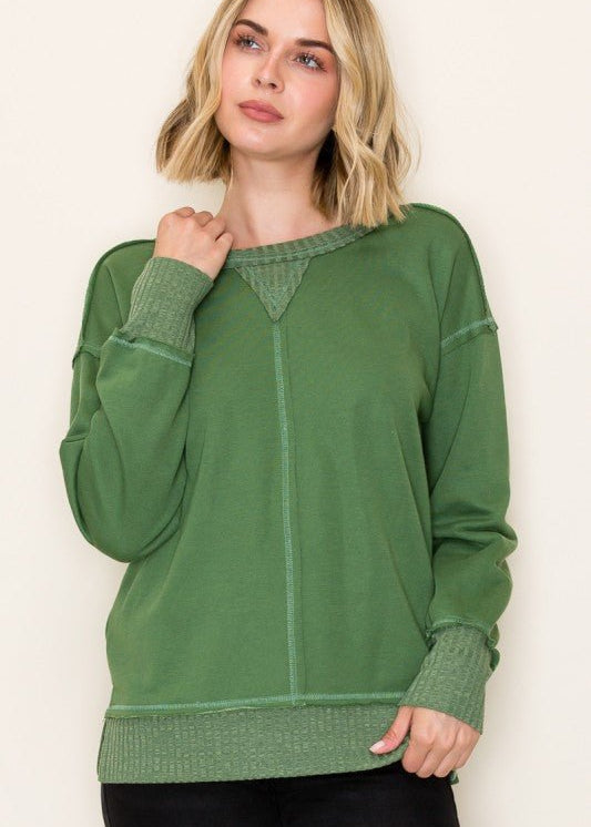 Ribbed Contrast Top - 3 colors! - The Nines