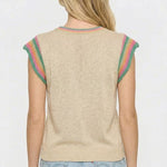 Natural Colorful Sleeve Knit Top - The Nines