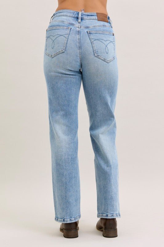 Judy Blue Mr Rigid Straight Medium Blue - 2 Lengths - The Nines