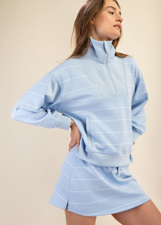 Scuba Striped Quarter Zip - 2 Colors! - The Nines