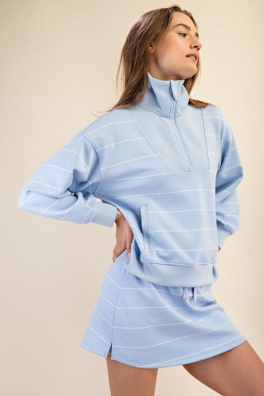 Scuba Striped Quarter Zip - 2 Colors! - The Nines