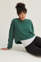 $25 Doorbuster Deal - Green Raw Hem Cropped Sweatshirt - FINAL SALE