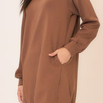 Mocha Hi Low Scuba Pocket Dress - The Nines