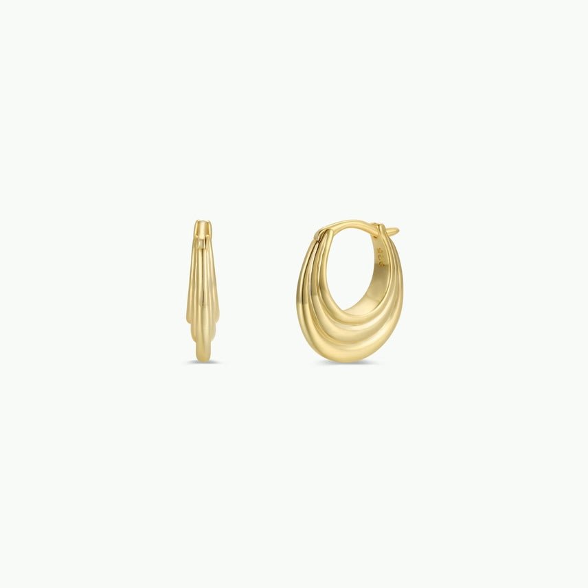 Triple Arch Gold Hoop Earrings - The Nines
