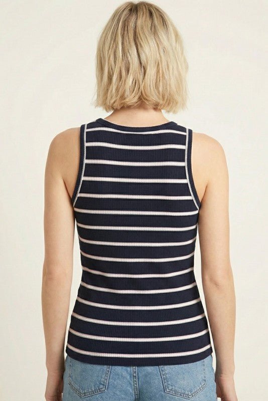 Make My Day Multi Striped Ribbed Tank Top - 2 Colors! - The Nines