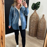 Hooded Denim Pocket Shacket - The Nines