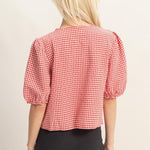 Gingham Tie Top - 2 Colors! - The Nines