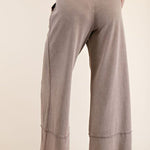 Mocha Washed Wide Leg Casual Pant - The Nines