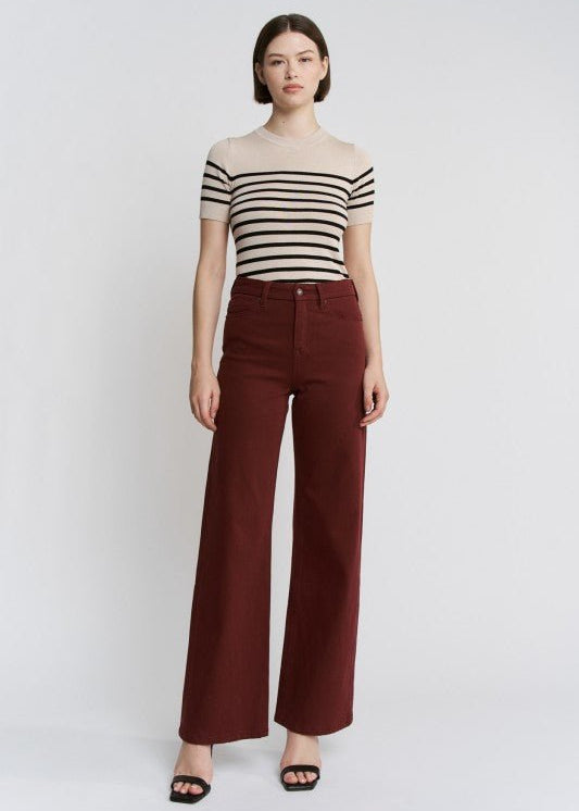 MICA High Rise Burgundy Jean - The Nines