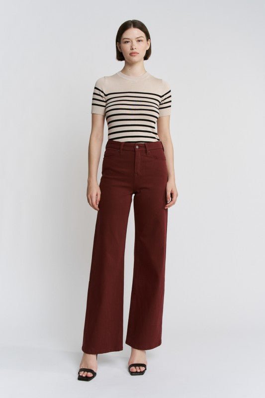 MICA High Rise Burgundy Jean - The Nines