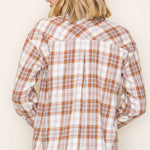 Camel & Light Blue Plaid Top - FINAL SALE! - The Nines